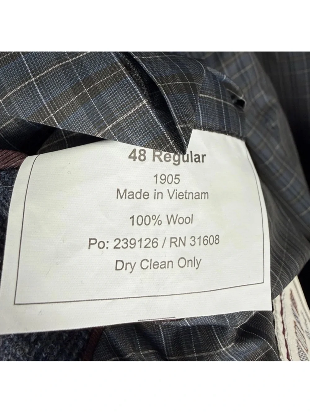 Jos A Bank Wool Blazer Mens Size 48R Navy Herringbone Tailored Fit Sport Coat